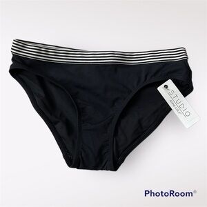 STUDIO ANNE COLE Women’s black white bikini bottom size XS